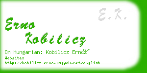 erno kobilicz business card